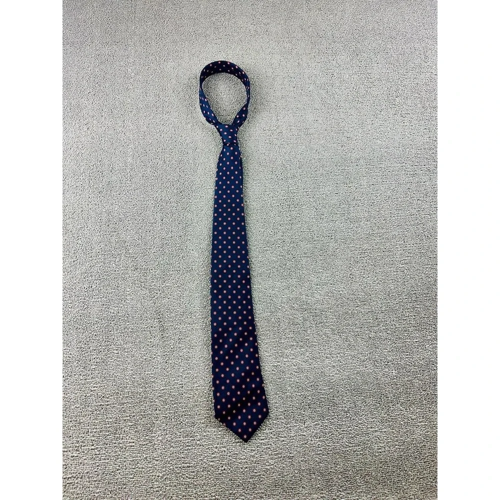 Vintage Haboes Men Store Tie Men Blue Silk Polka‎ Dot England Made Work Business